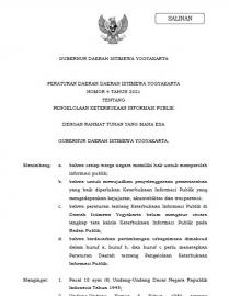 PERATURAN DAERAH DIY NOMOR 4 TAHUN 2021 KETERBUKAAN INFORMASI PUBLIK